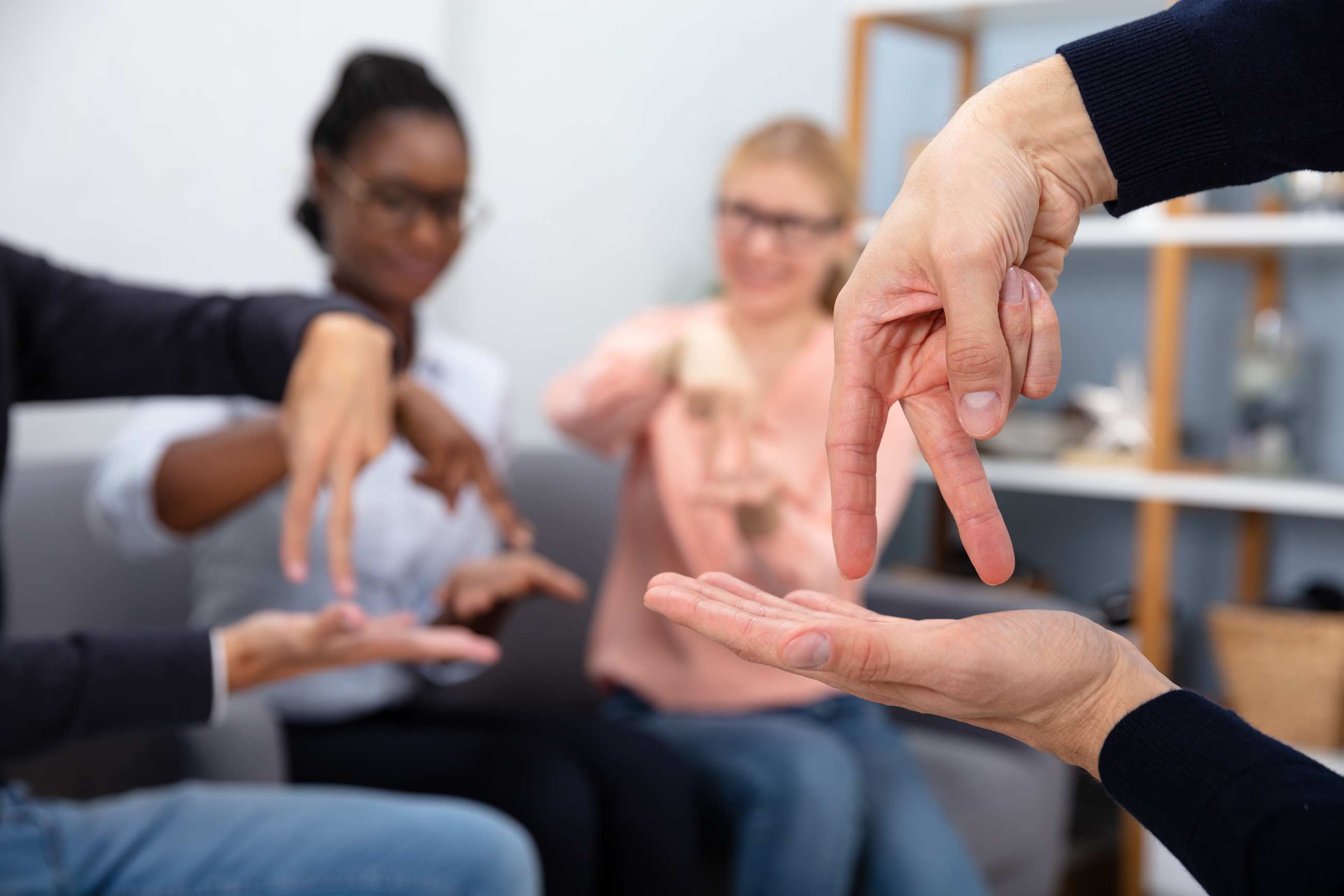 Deaf People Learning Sign Language